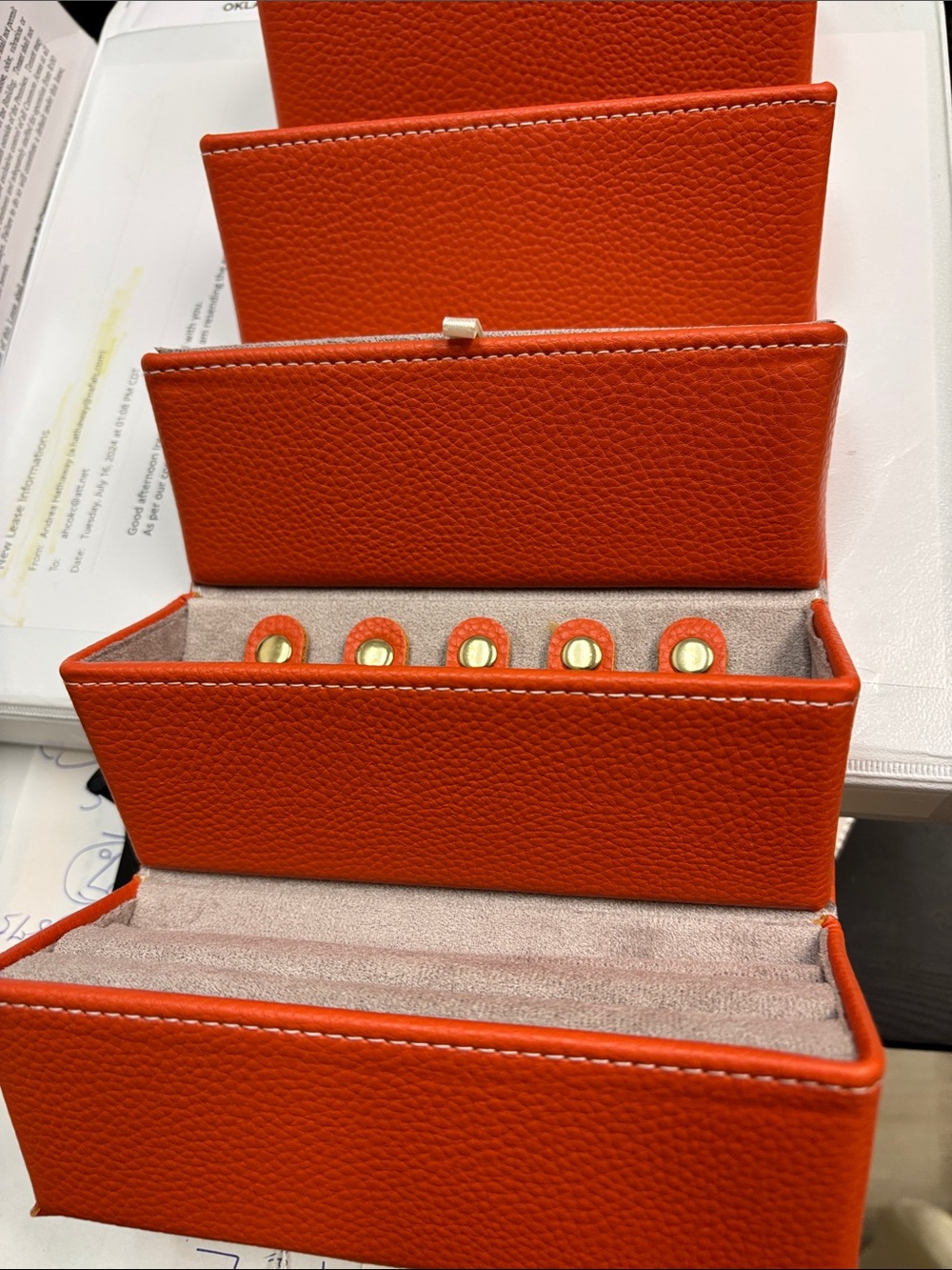 Compact Orange Mini Top-Handle Bag with Contrast Stitching- NWOT